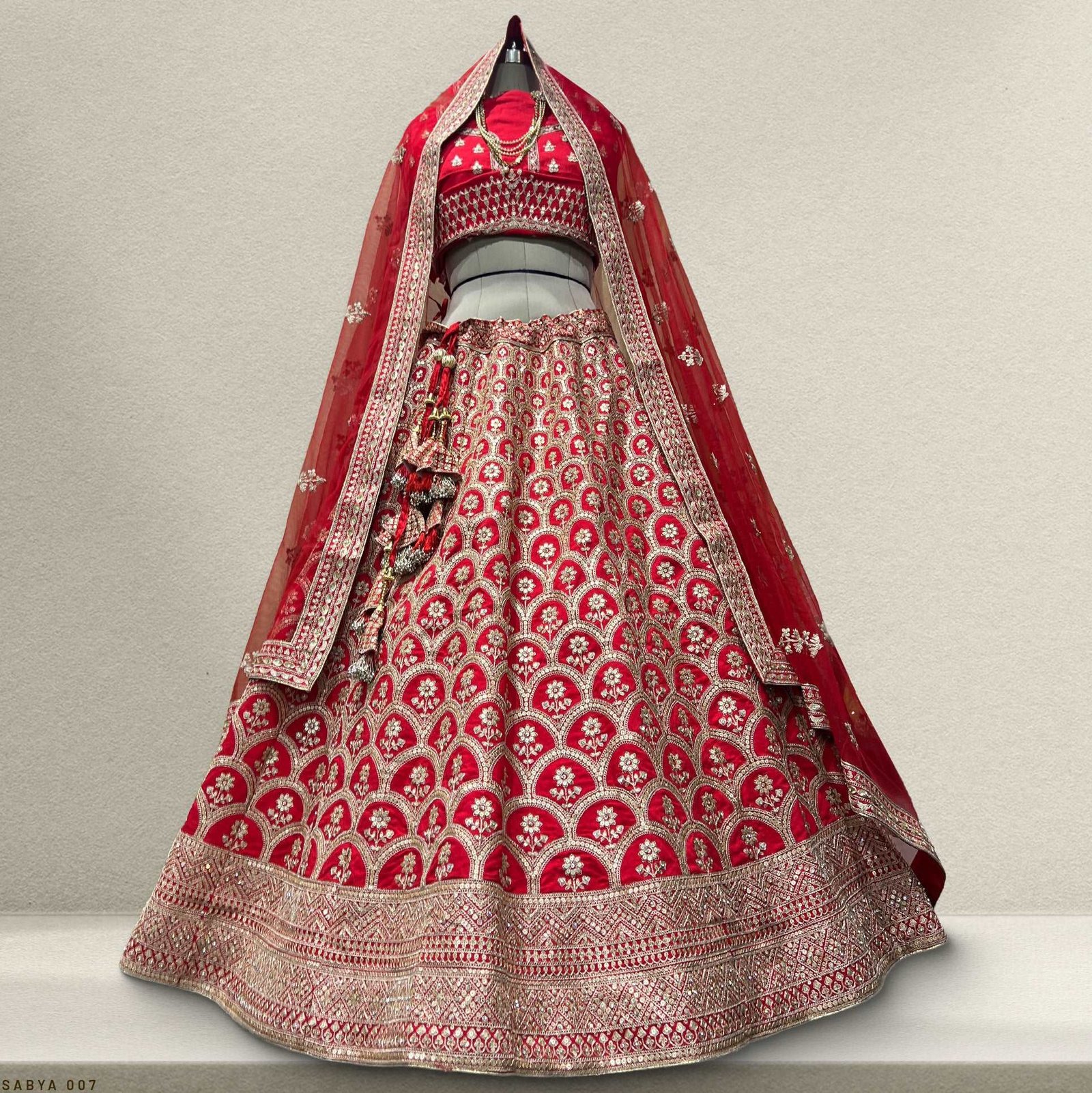 Royal Red Bridal Lehenga Choli by TSB