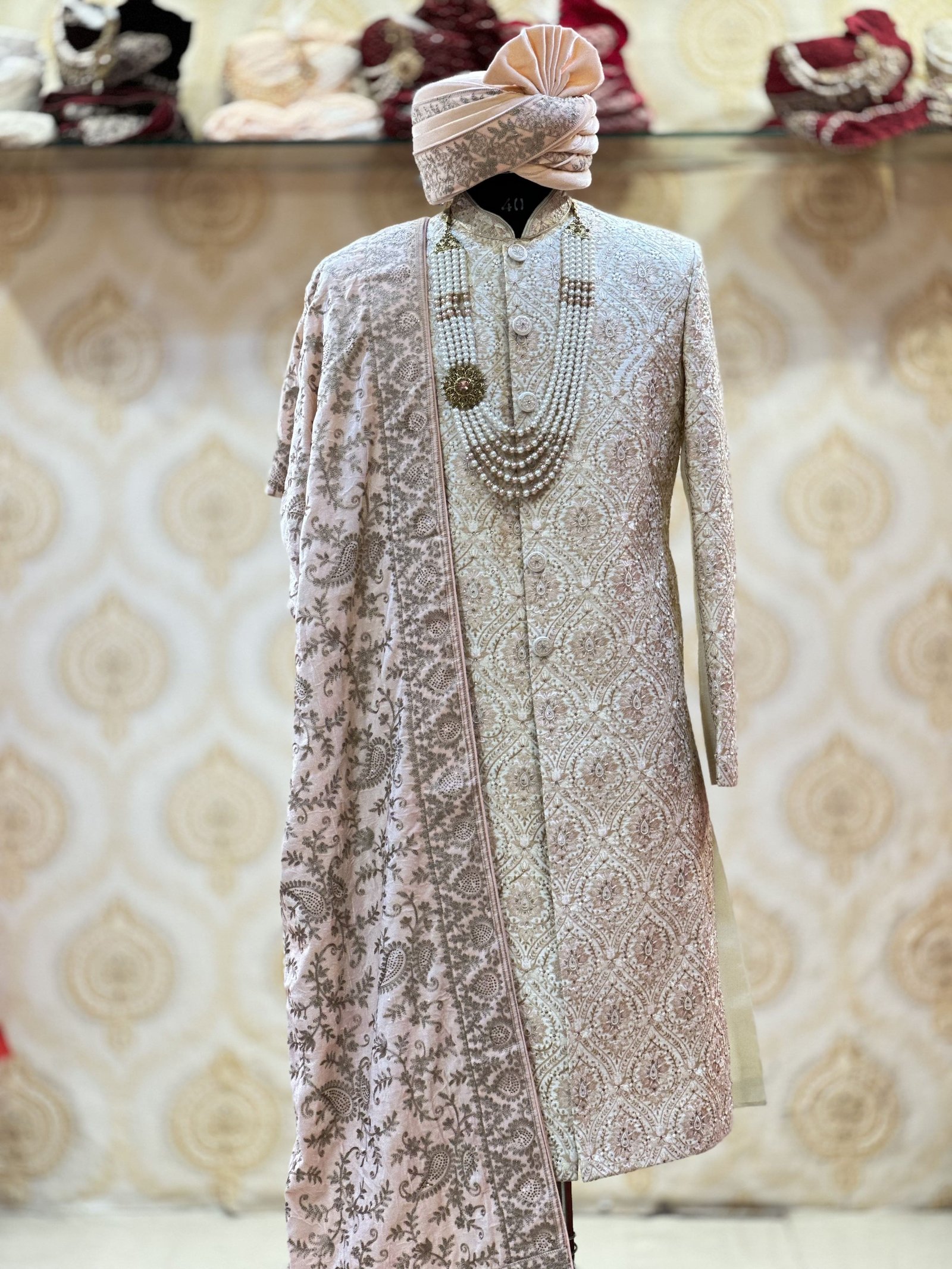 Multicoloured Sherwani Floral Pattern