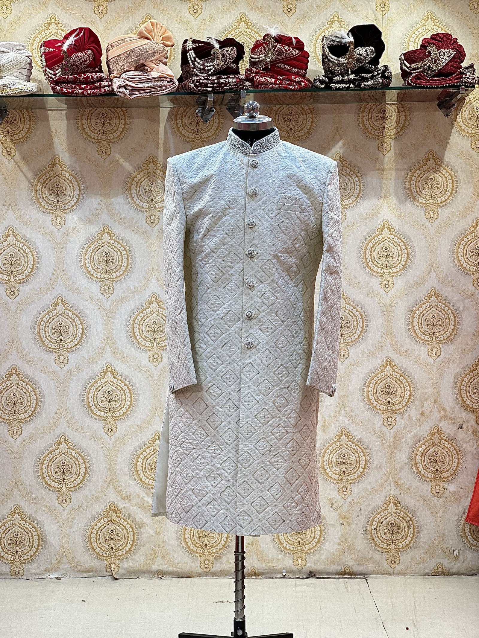 Rose Gold Block Sherwani